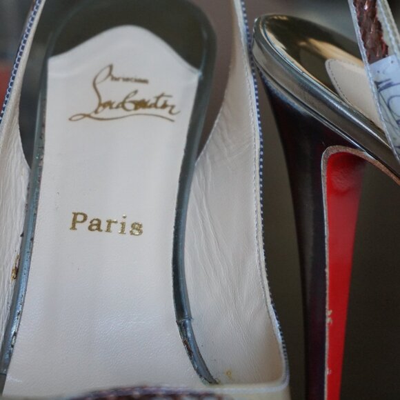 AUTHENTIC Christian Louboutin Cate Trash 140 PVC/Specchio Calf - Picture 4 of 7